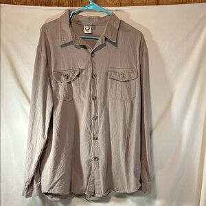 Hardaddy Men's Taupe Long-Sleeve Button-Up Shirt